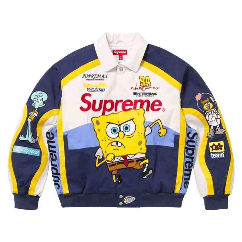 Jaqueta Supreme Jeff Hamilton Racing  x Bob Esponja Branca