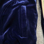 Conjunto Casablanca Veludo Logo Azul