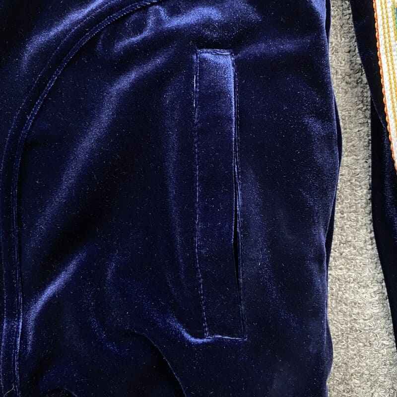 Conjunto Casablanca Veludo Logo Azul