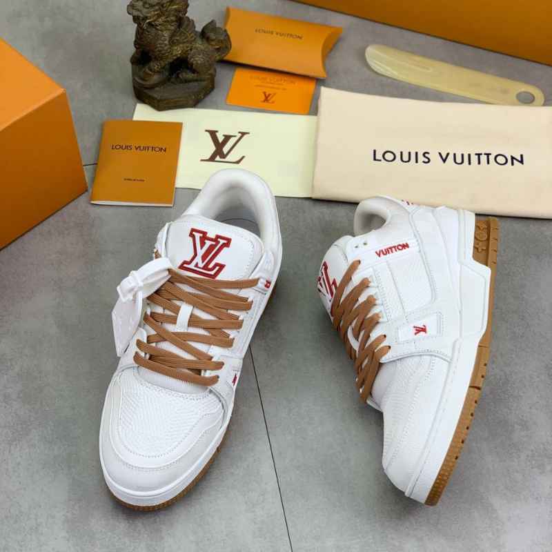 Louis Vuitton LV Trainer White Red