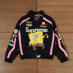 Jaqueta Supreme Jeff Hamilton Racing  x Bob Esponja Preta