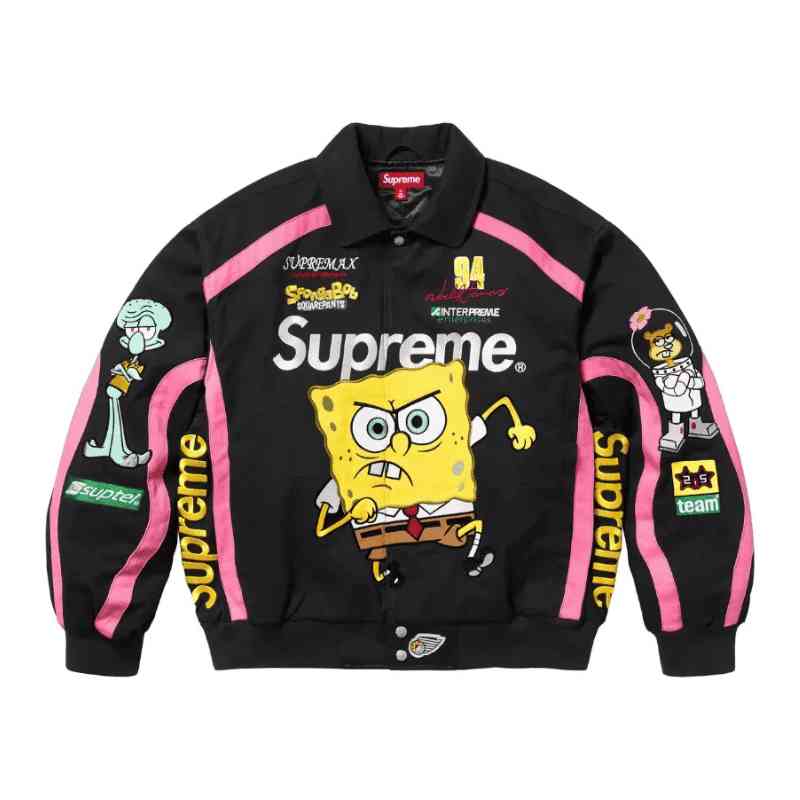 Jaqueta Supreme Jeff Hamilton Racing  x Bob Esponja Preta