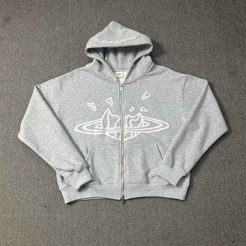 Moletom Broken Planet Zip Up Grey