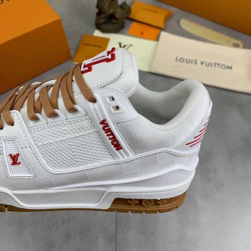 Louis Vuitton LV Trainer White Red