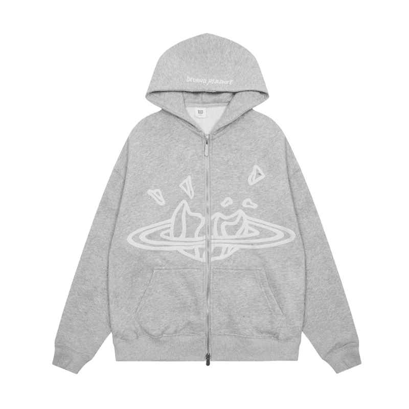 Moletom Broken Planet Zip Up Grey