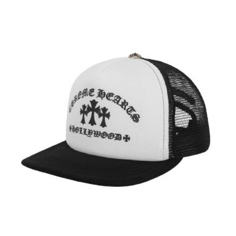 Boné Chrome Hearts Hollywood Cross Preto/Branco